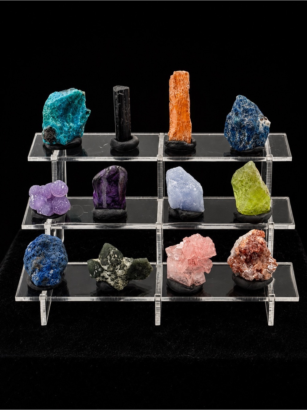 Clear Acrylic 3-Tier Display Stand of Mini Specimens